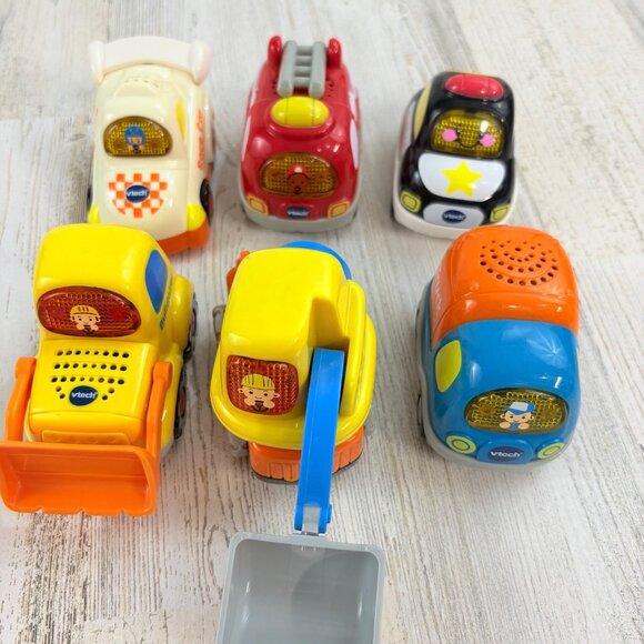 VTECH Go Go Smart Wheels Vehicles Lot 6 Excavator Bulldozer Race Car Fire Truck - Picture 1 of 14